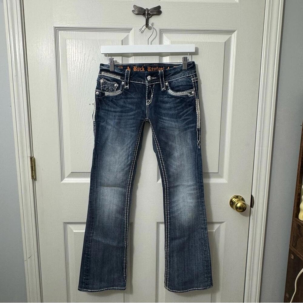 1190 Buckle | Rock Revival “Jacklyn” Low Rise Bootcut Jeans 26 Cowgirl Western